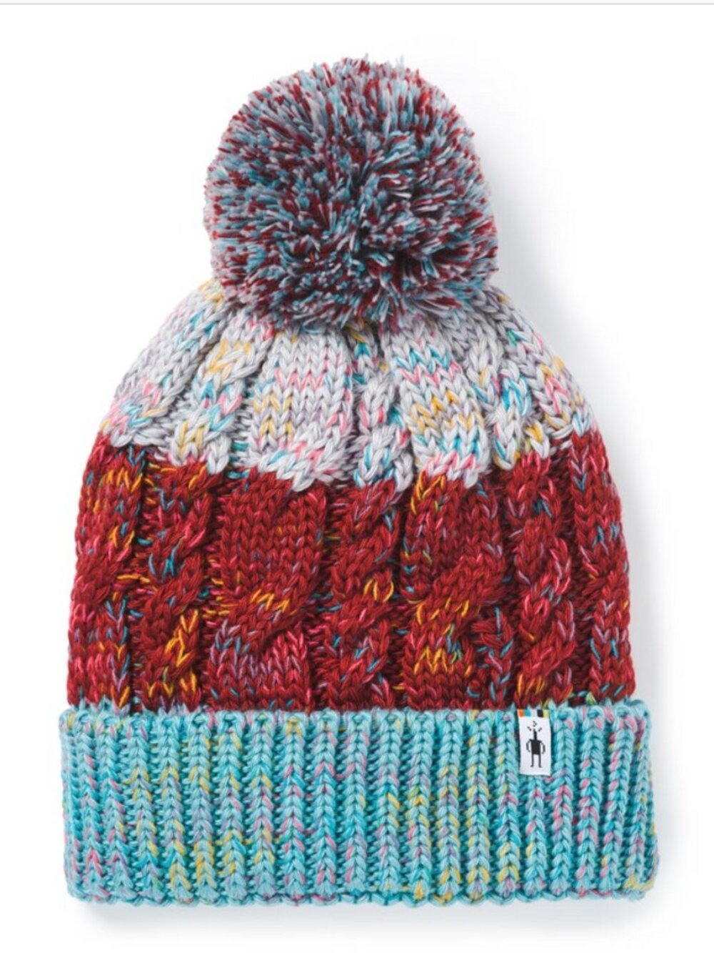 Smartwool Women's Isto Retro Beanie Knit Bobble Hat in Masala, OS